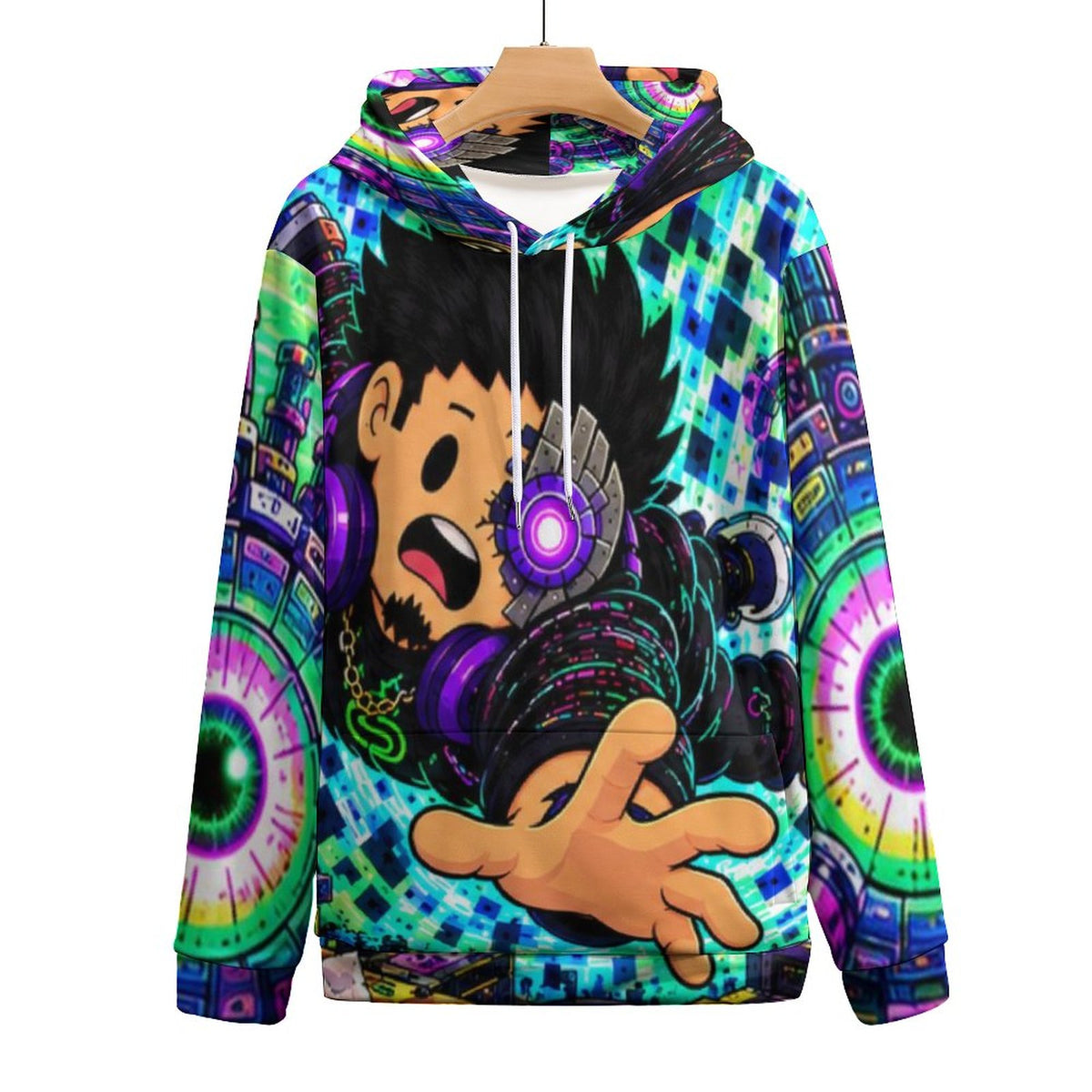 Guerrilla the Market — Wear the Frequency All-Over Print Hoodie
