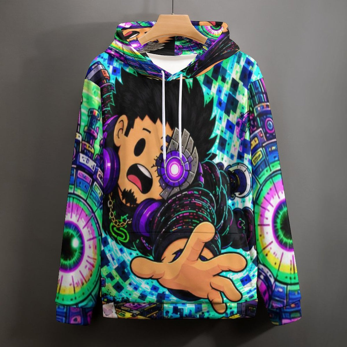 Guerrilla the Market — Wear the Frequency All-Over Print Hoodie