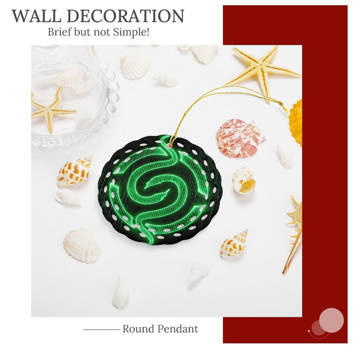 Design Round Ceramic Ornament (Made in USA)