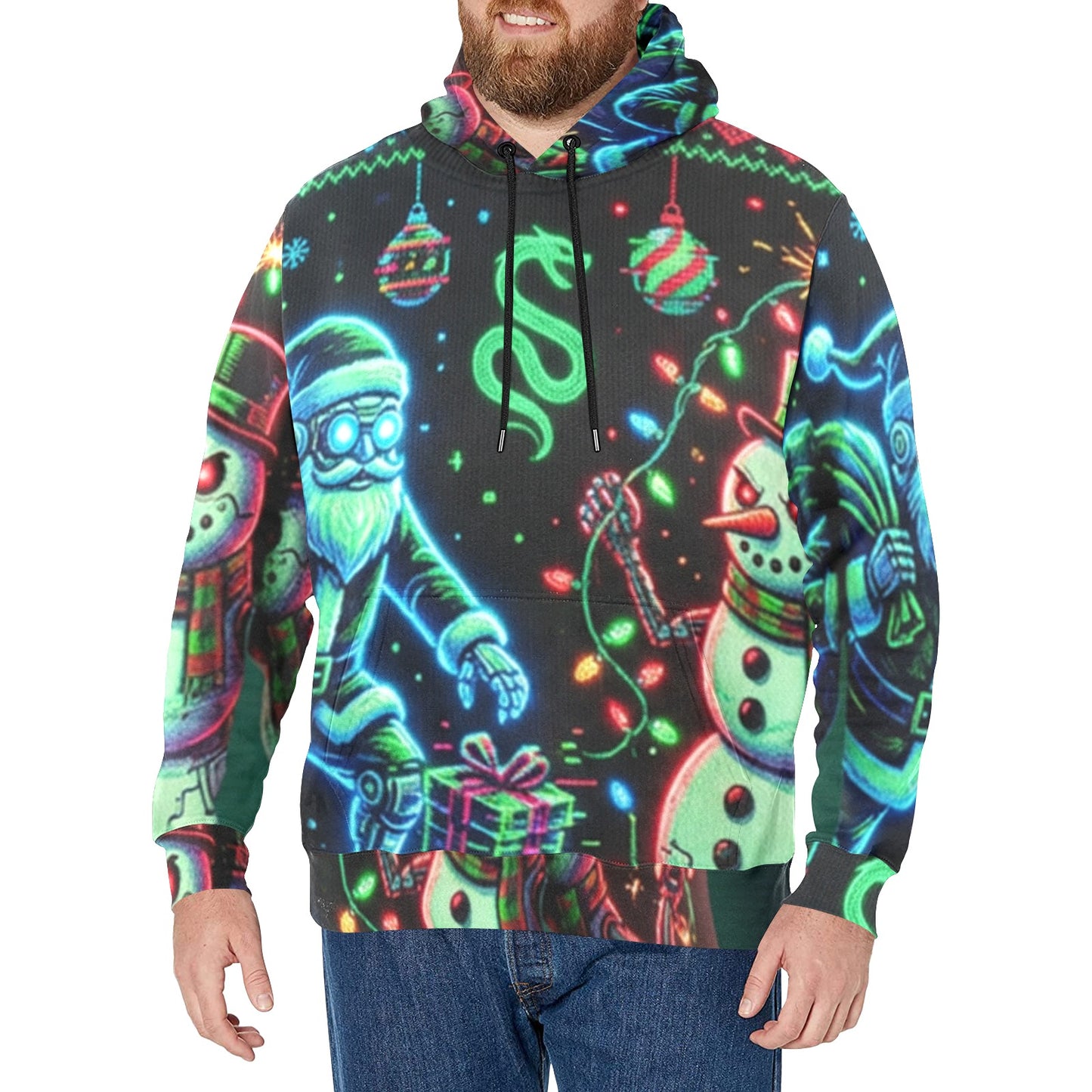 SssidewinderssS “Cyborg Santa Uprising” All-Over Print Hoodie – Christmas 2025 Edition