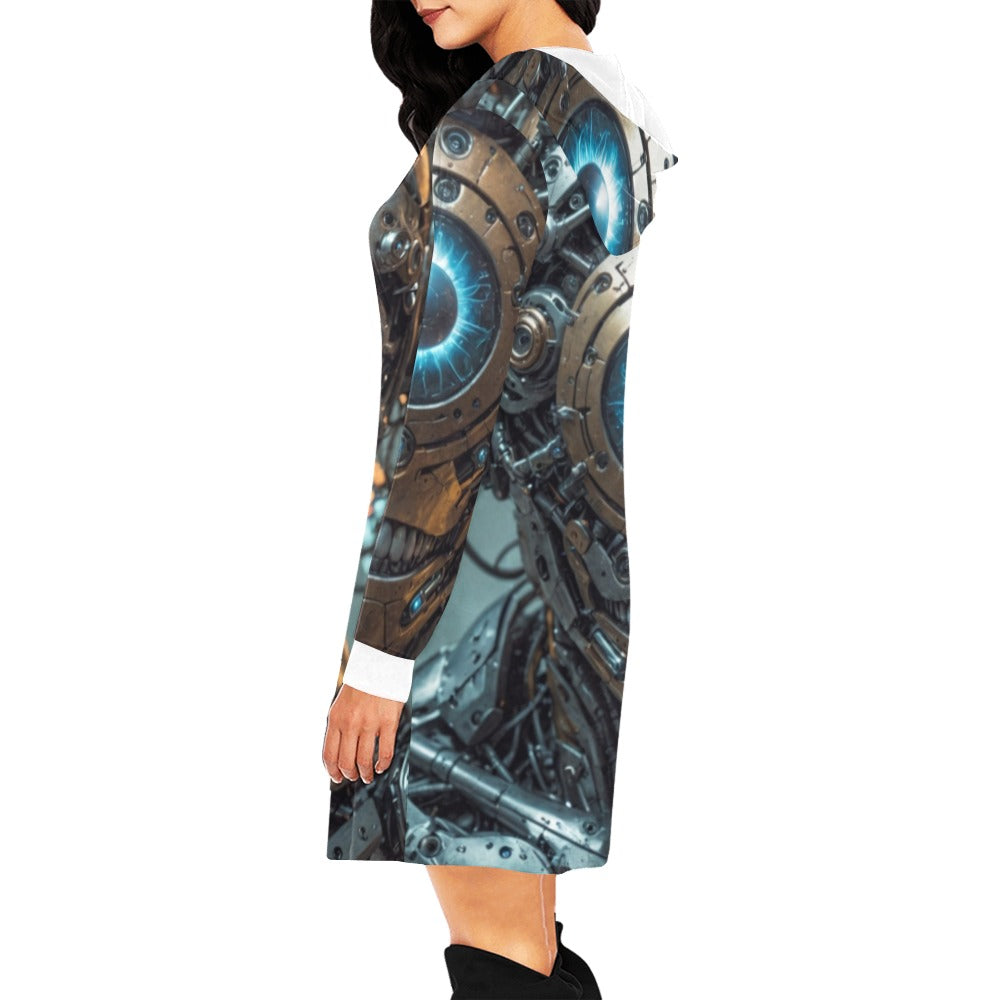 SssidewinderssS - Deliberately Dumbfounded Women's All Over Print Hoodie Mini Dress(Model H27)