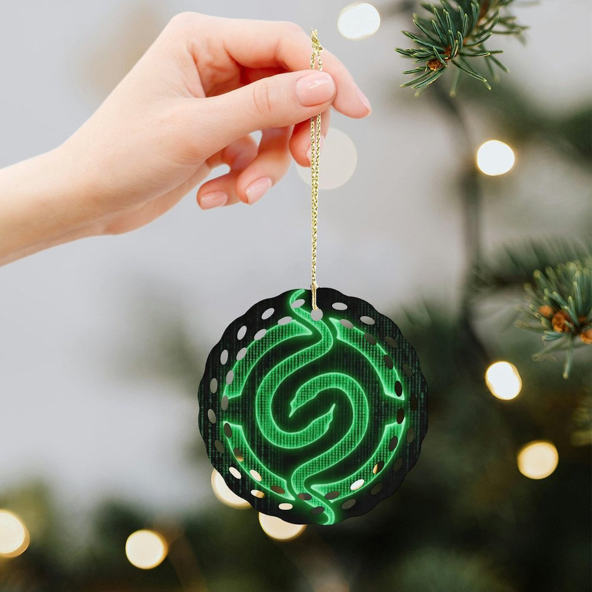 Design Round Ceramic Ornament (Made in USA)