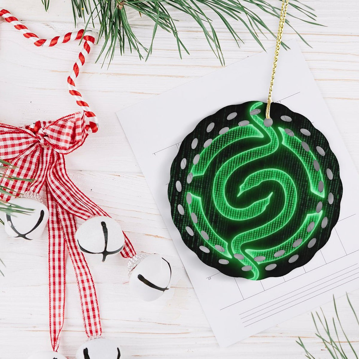 Design Round Ceramic Ornament (Made in USA)