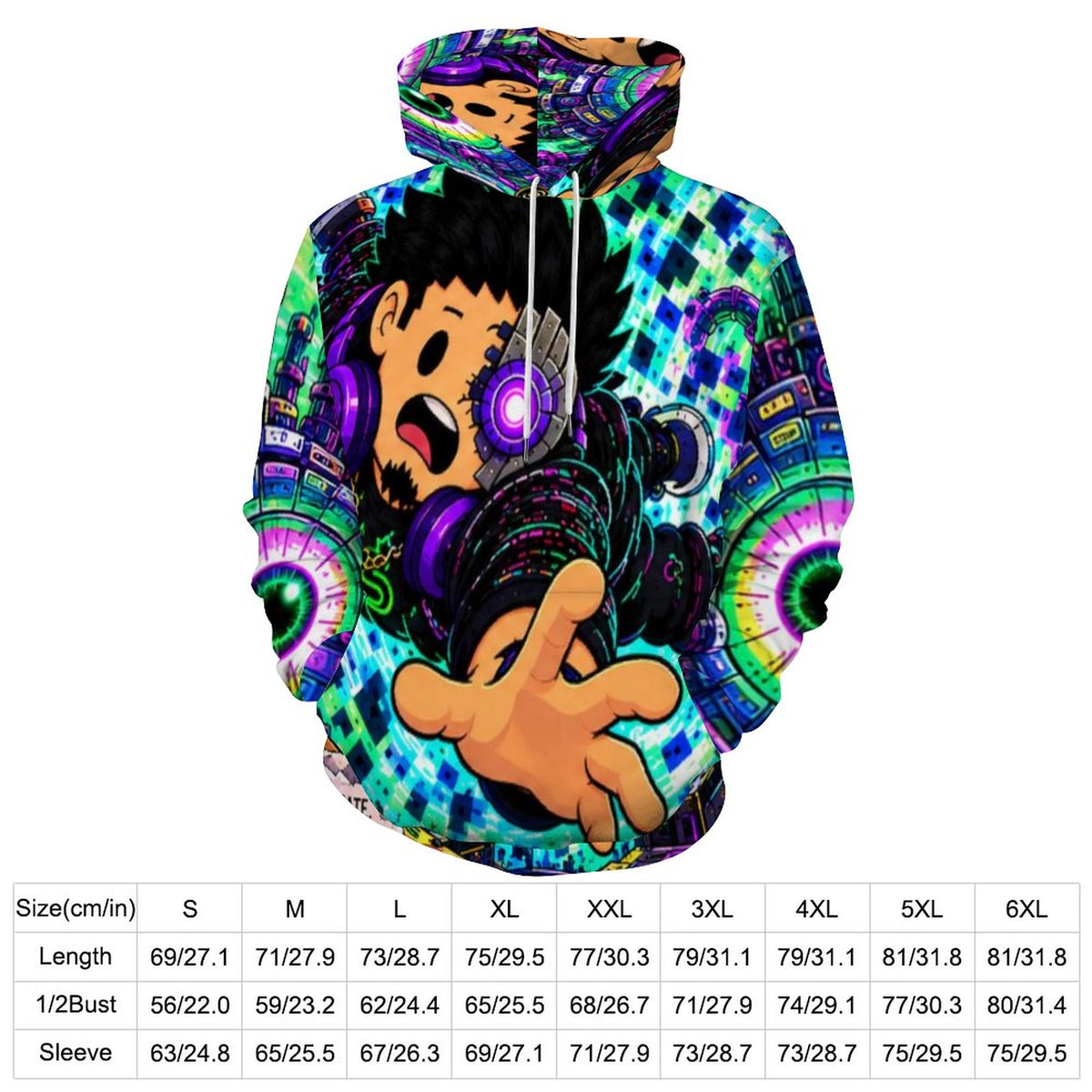 Guerrilla the Market — Wear the Frequency All-Over Print Hoodie
