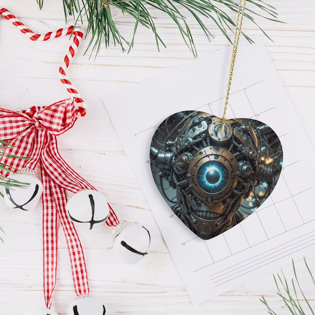 Design Heart-Shaped Ceramic Ornament (Made in USA)