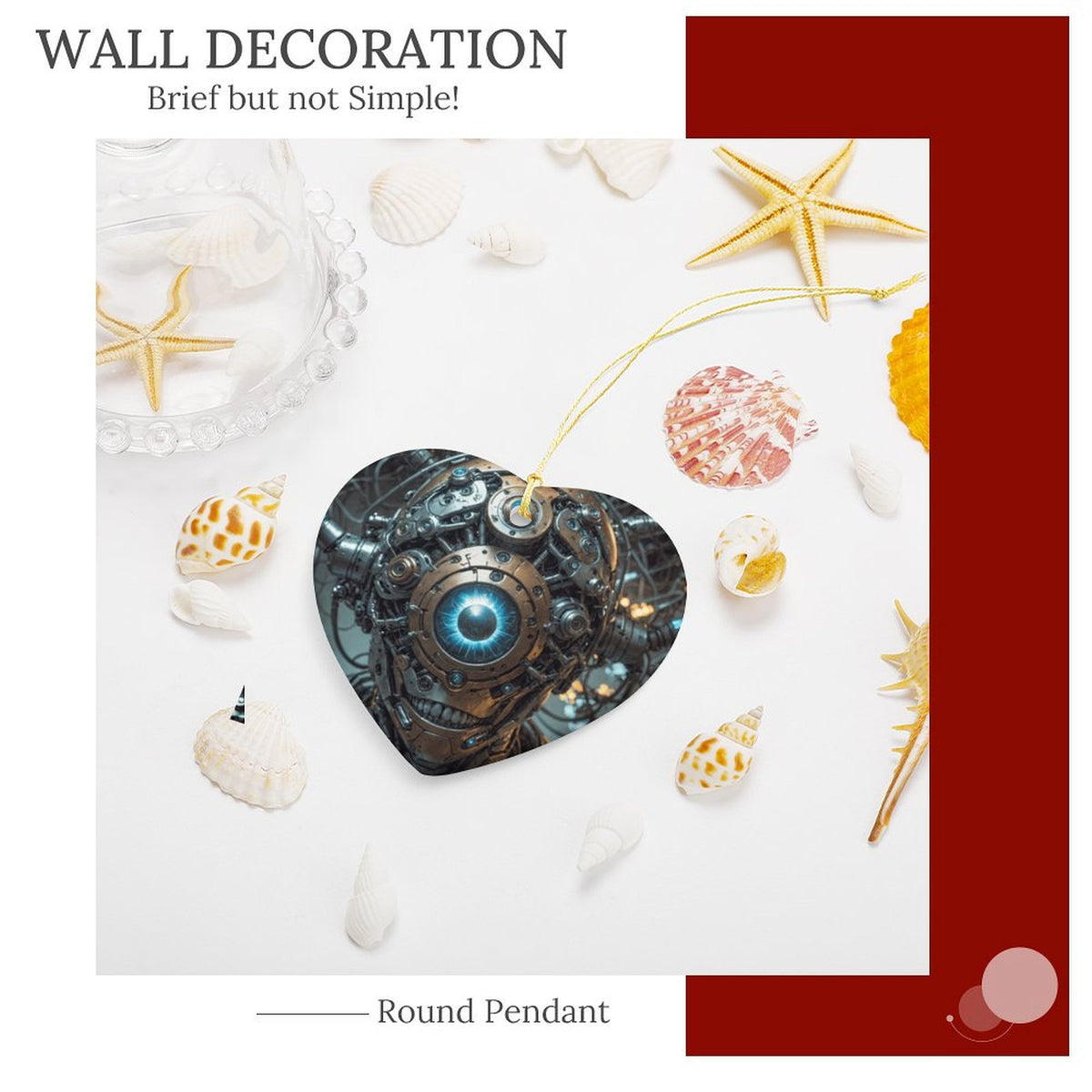 Design Heart-Shaped Ceramic Ornament (Made in USA)