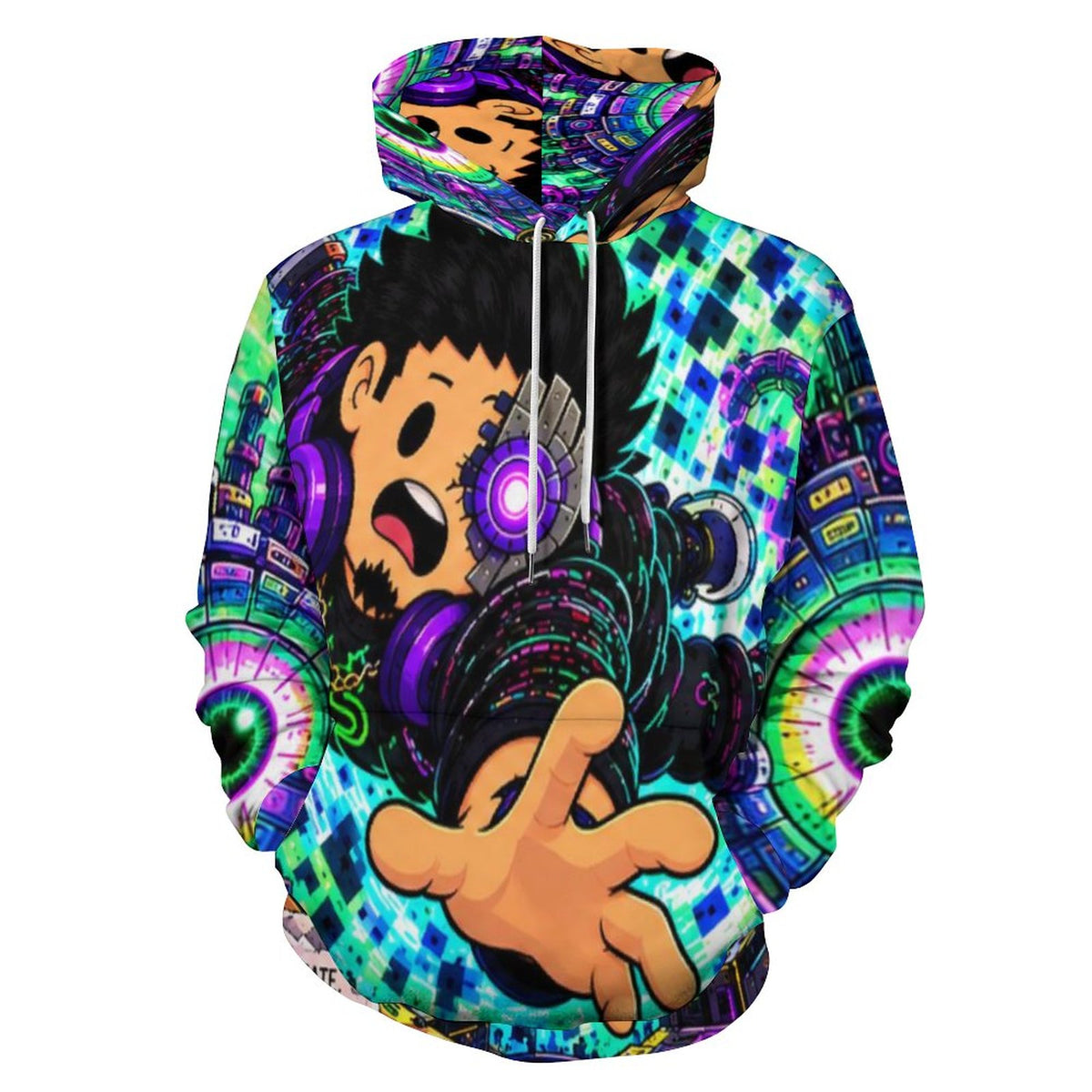 Guerrilla the Market — Wear the Frequency All-Over Print Hoodie