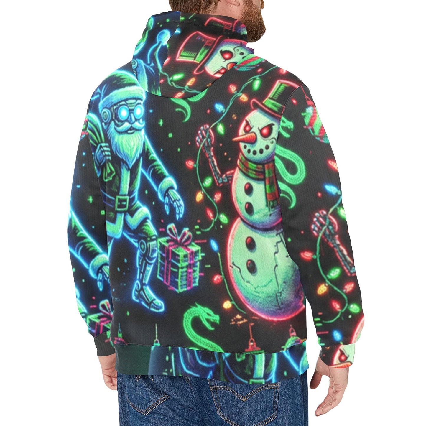 SssidewinderssS “Cyborg Santa Uprising” All-Over Print Hoodie – Christmas 2025 Edition